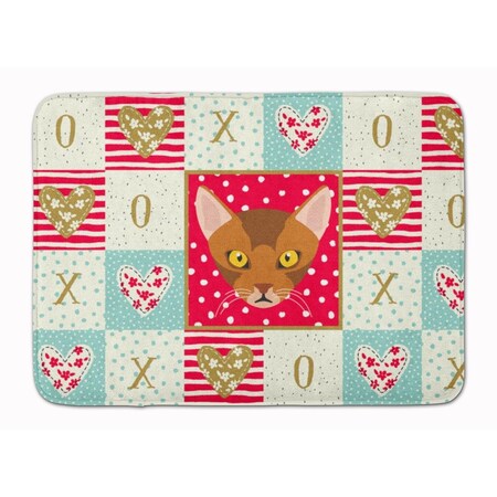 Carolines Treasures 19 x 27 in. Abyssinian Cat Love Machine Washable Memory Foam Mat CK5077RUG